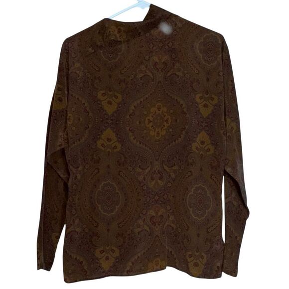 Vintage Calvin Klein 100% Silk Paisley Blouse Size 10 - Picture 3 of 10